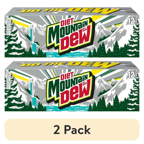 (2 pack) Mountain Dew Diet Soda 12 oz Cans - 12 pk (Pack of 1)