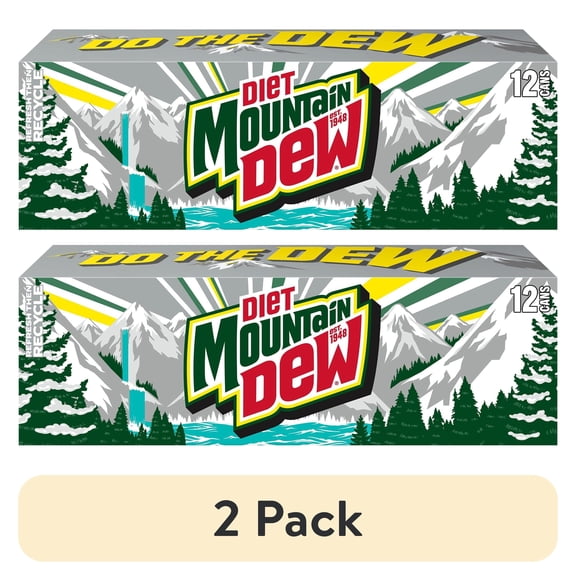 (2 pack) Mountain Dew Diet Soda 12 oz Cans - 12 pk (Pack of 1)