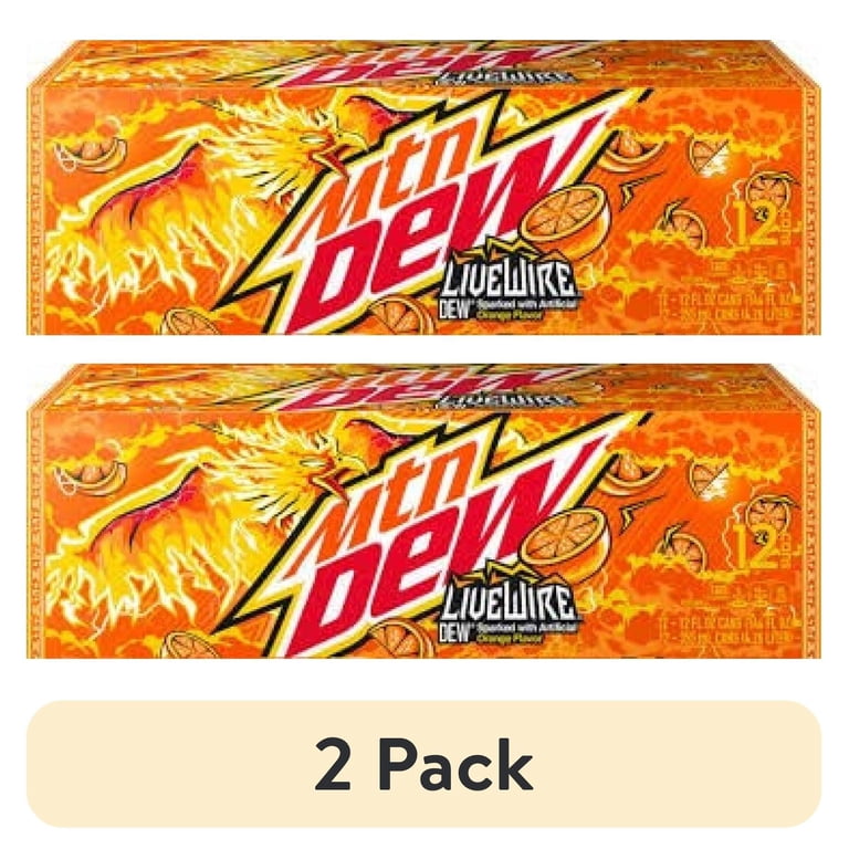 2 pack) Mountain Dew LiveWire Sparked Orange - With a saney