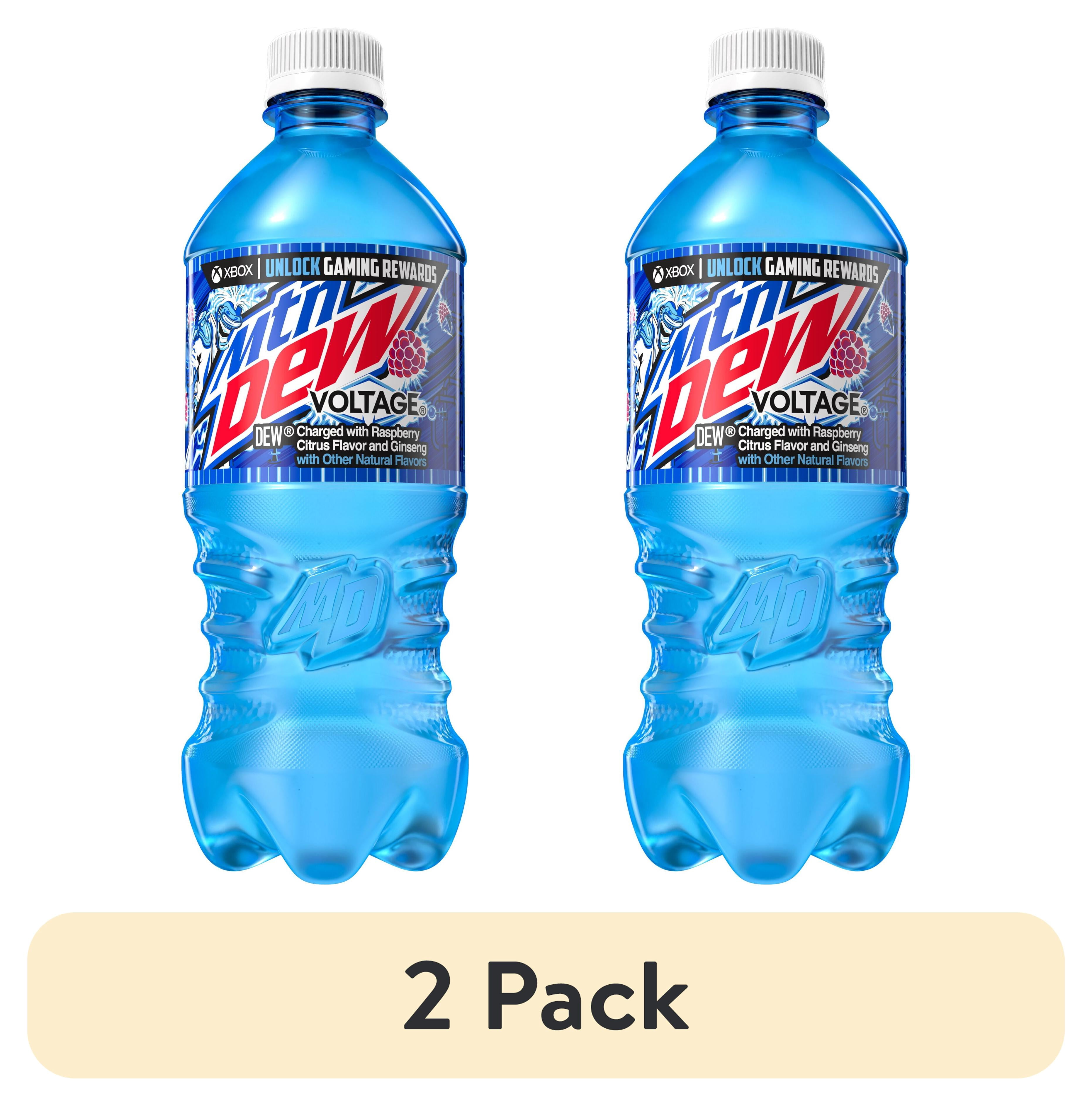 (2 pack) Mountain Dew Voltage Raspberry Citrus & Ginseng Soda Pop, 20 fl oz Bottle