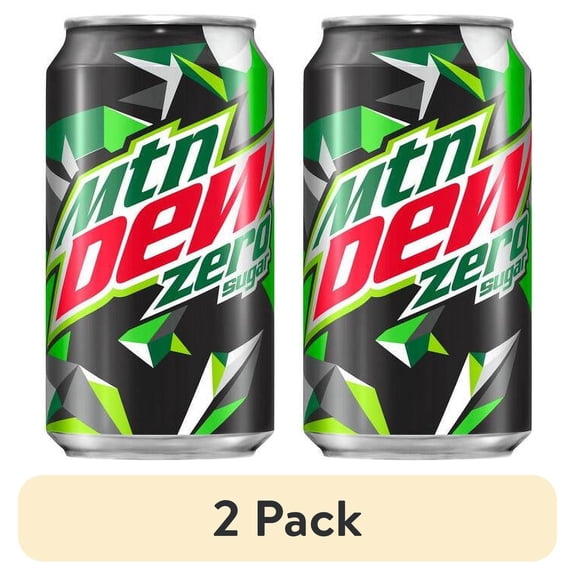 (2 pack) Mountain Dew Zero Sugar, 12 Oz Can