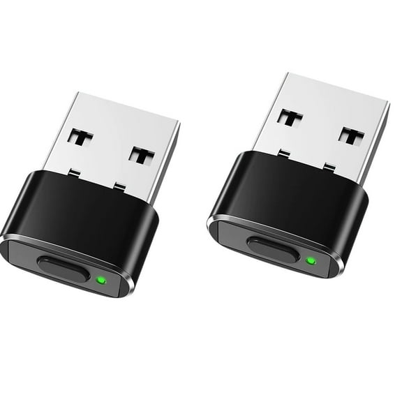 2 pack Mouse Jiggler USB A  Undetectable Mouse Mover with On/Off Switch, Multi-Track Modes, Driver Free Plug and Play