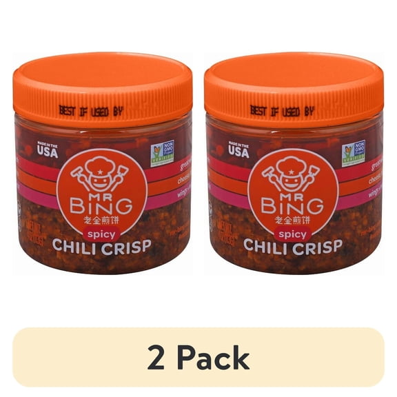 (2 pack) Mr Bing Chili Crisp, Spicy, 4oz