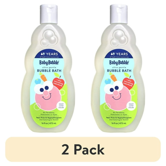 (2 pack) Mr. Bubble Baby Bubble Ultra Gentle Bubble Bath with Skin Nourishing Superfoods, 16 fl oz