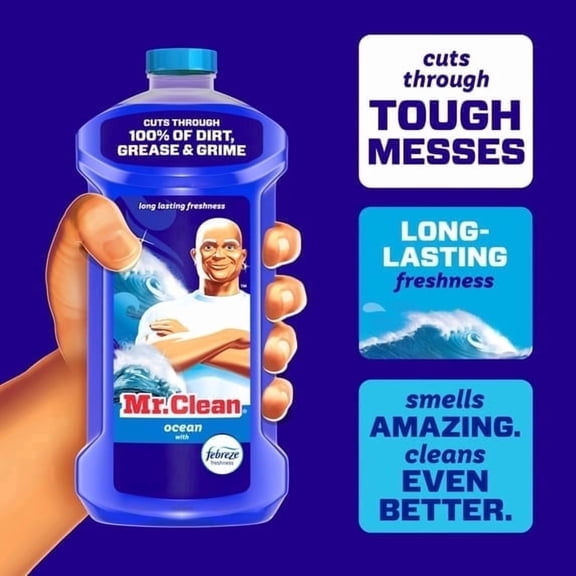 2 pack Mr. Clean All Purpose Cleaner, Cleaning Liquid, Ocean, 41 fl oz