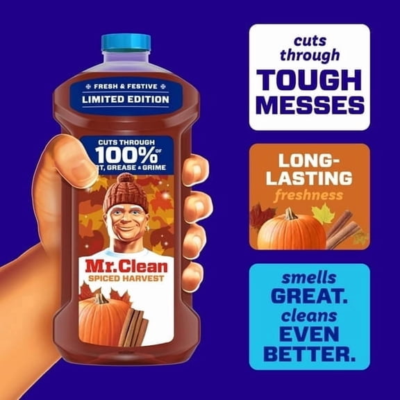 2 pack Mr. Clean All Purpose Cleaner, Cleaning Liquid, Spiced Harvest, 41 fl oz