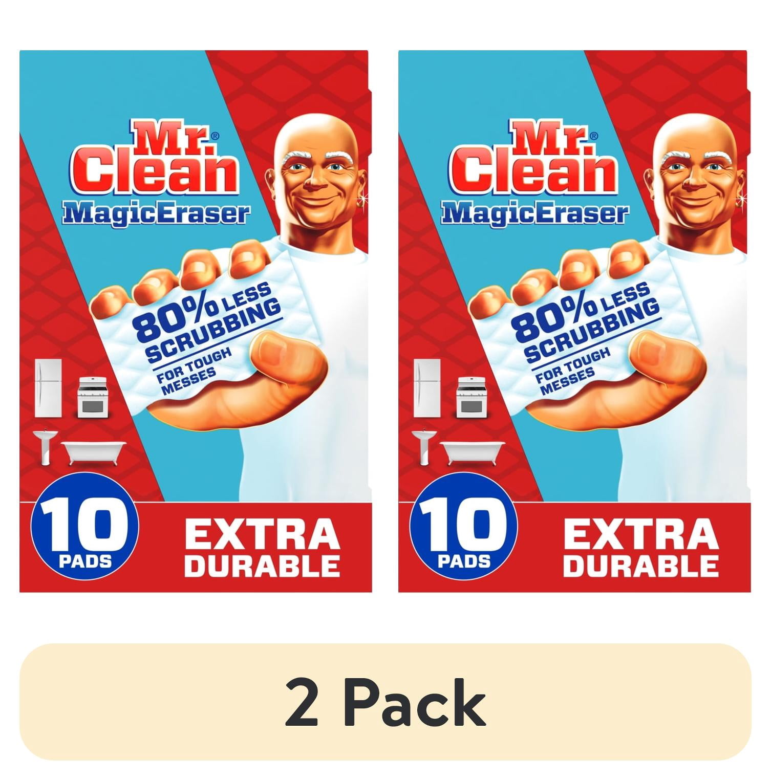 (2 pack) Mr. Clean Magic Eraser Extra Durable Multi-Purpose Foam Cleaning Pads with Durafoam, 10 Ct