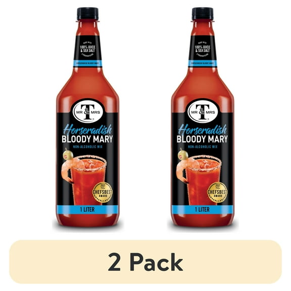 (2 pack) Mr & Mrs T Horseradish Bloody Mary Mix, 1 L, Bottle