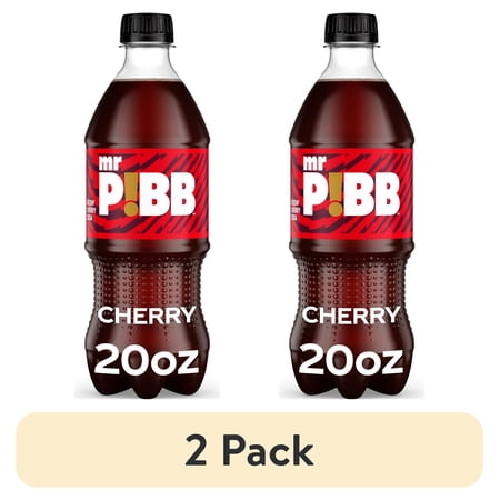 (2 pack) Mr. Pibb Cherry Soda Pop Bottle, 20 fl oz