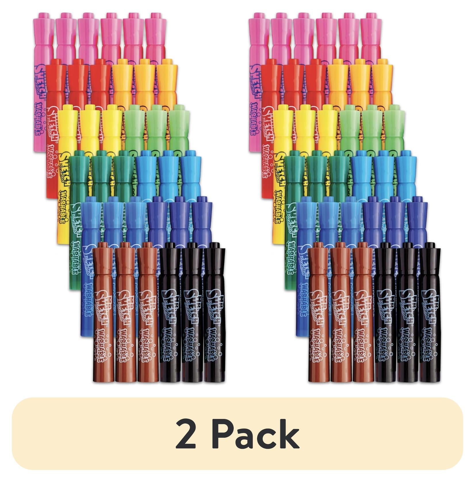 2 pack) Mr. Sketch Scented Washable Markers, Chisel Tip, Assorted