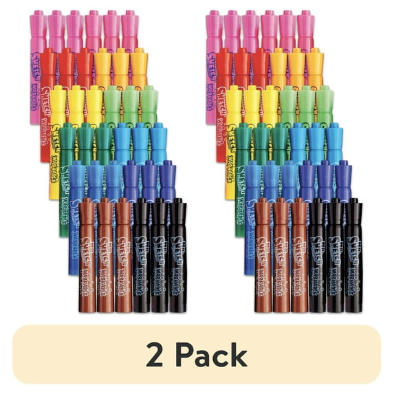 (2 pack) Mr. Sketch Scented Washable Markers, Chisel Tip, Assorted Colors, 36 Count