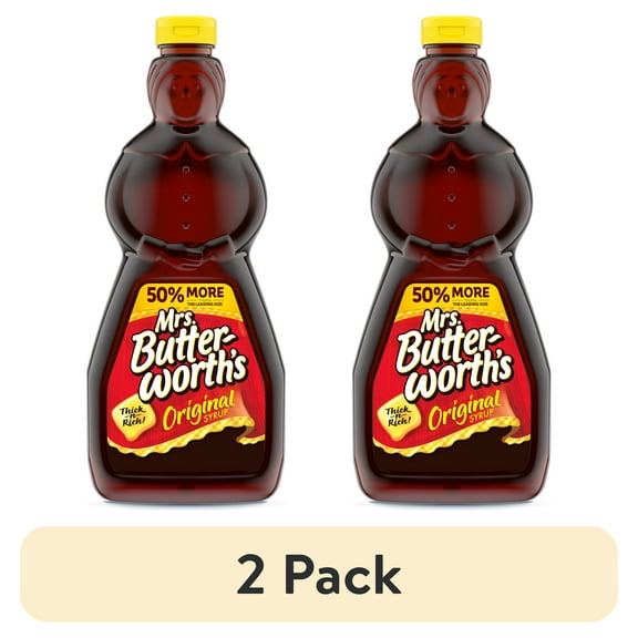 (2 pack) Mrs. Butterworth's Original Thick and Rich Pancake Syrup, 36 fl. oz.