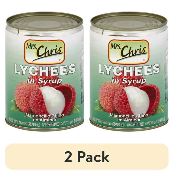 (2 pack) Mrs. Chris Lychees in Syrup, 15.5 oz