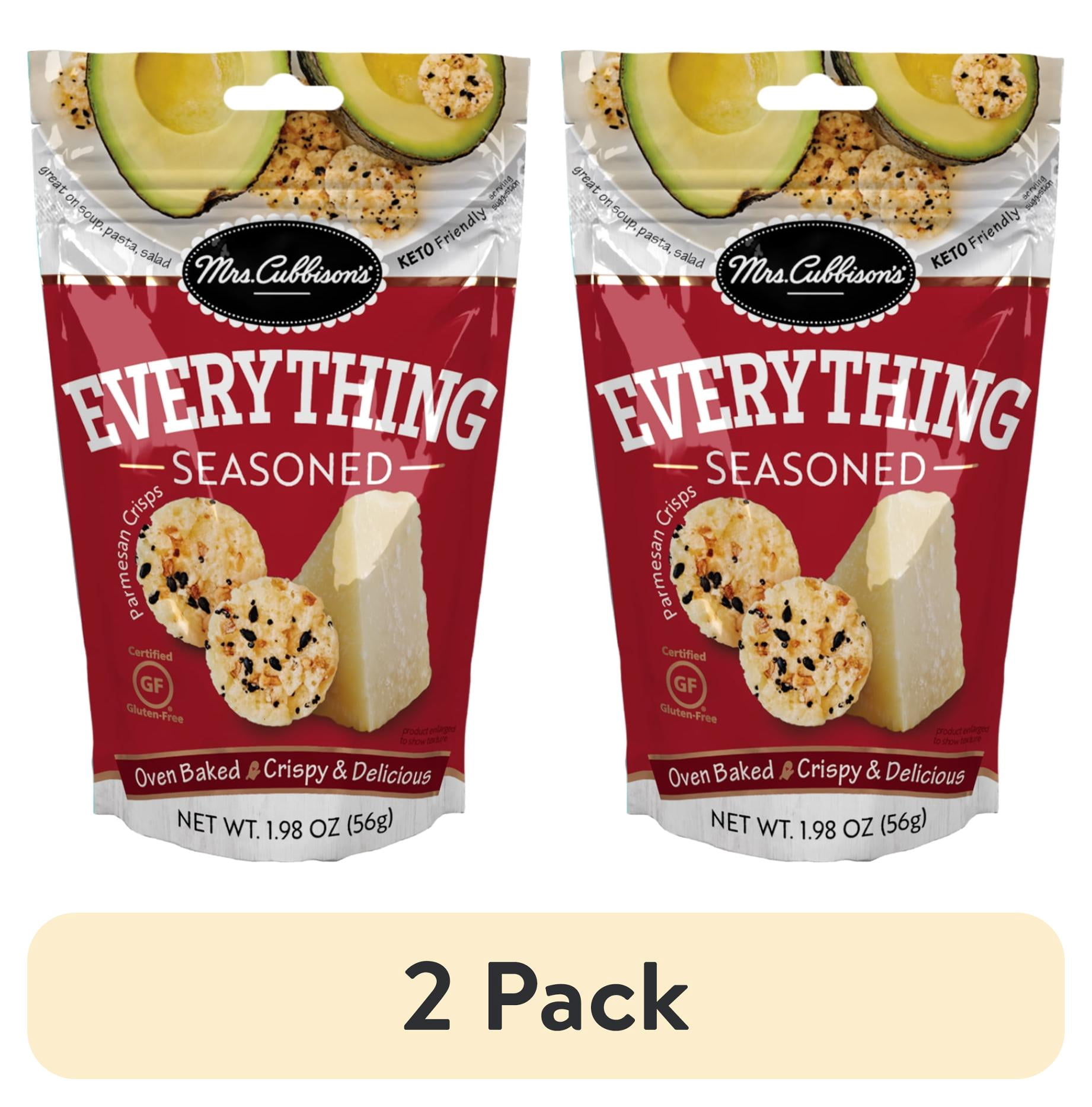(2 pack) Mrs Cubbison's Everything Parmesan Cheese Crisps Salad Topping, 1.98 oz Resealable Bag