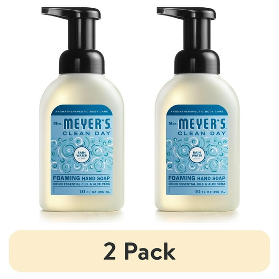 (2 pack) Mrs. Meyer's Clean Day Foaming Hand Soap, Rain Water Scent, 10  fl oz Bottle