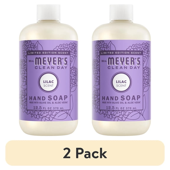 (2 pack) Mrs. Meyers Clean Day Hand Soap,Lilac Scent, 12.5 Fl Oz Bottle