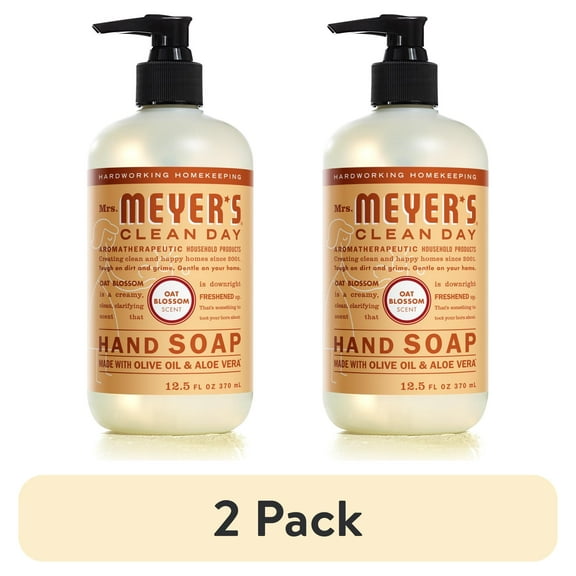(2 pack) Mrs. Meyer's Clean Day Liquid Hand Soap, Oat Blossom Scent, 12.5 Ounce Bottle