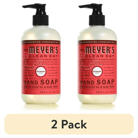 (2 pack) Mrs. Meyer's Clean Day Liquid Hand Soap, Rhubarb Scent, 12.5 Ounce Bottle
