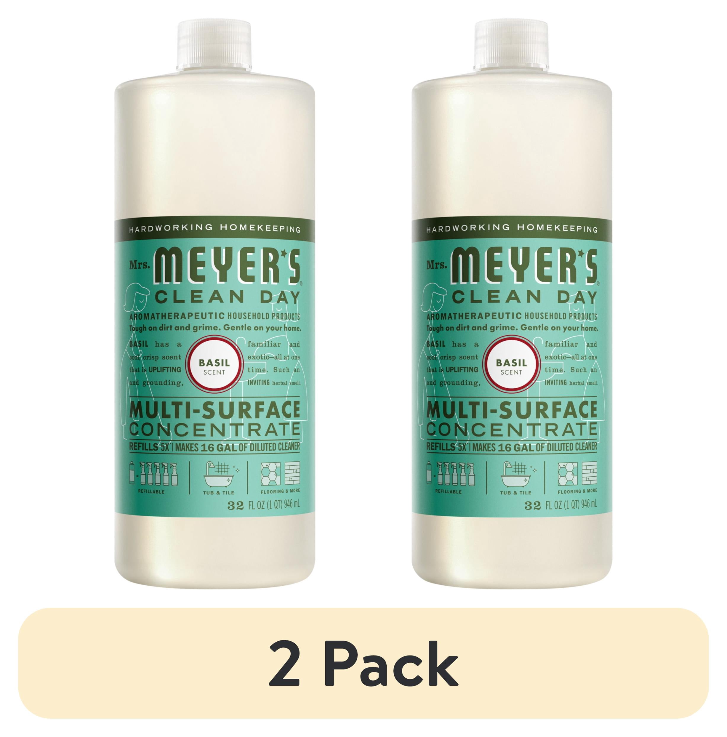(2 pack) Mrs. Meyer's Clean Day Multi-Surface Everyday Concentrate, Basil Scent, 32 Fl Oz