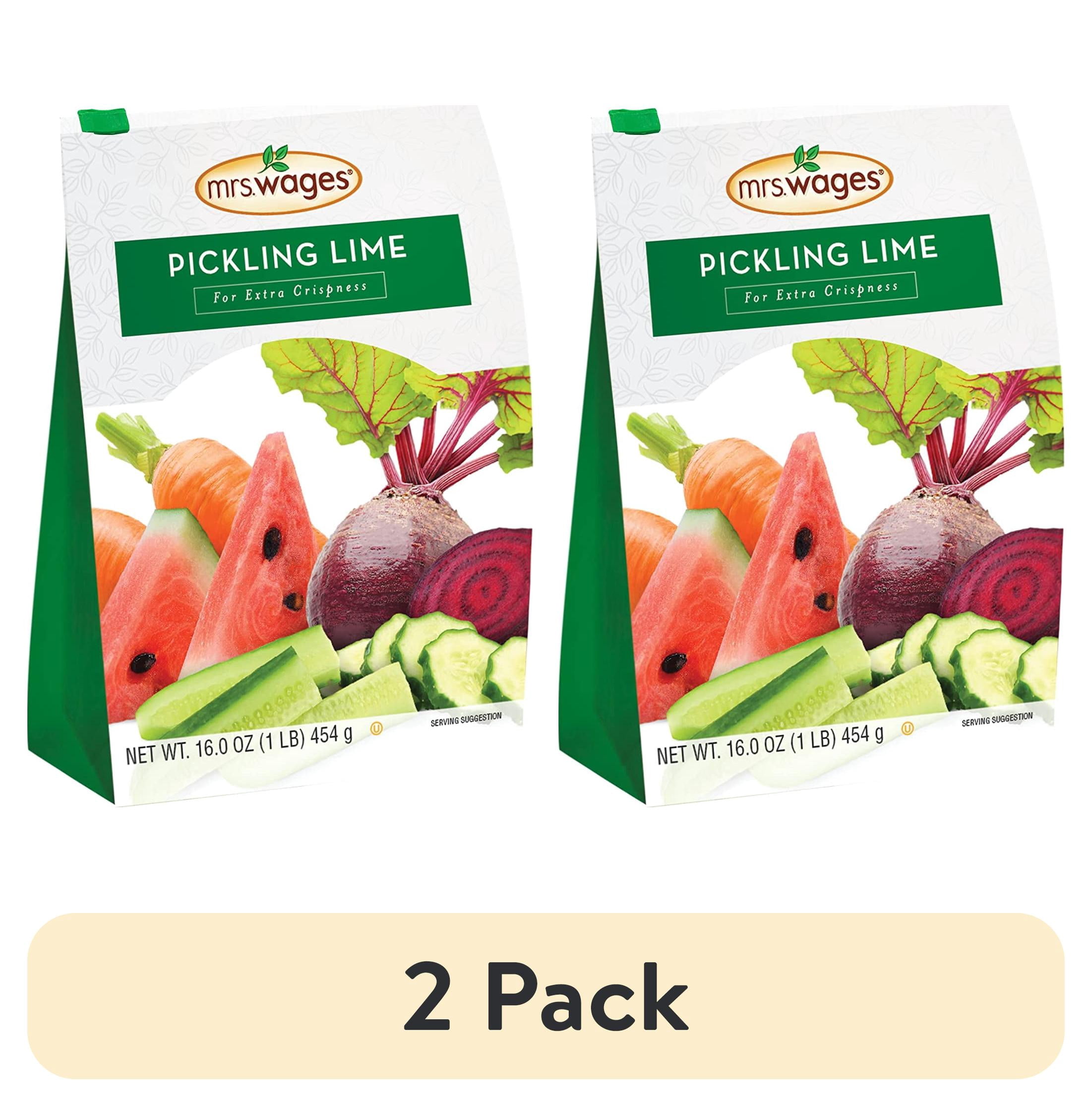 (2 pack) Mrs. Wages Pickling Lime 1 lb Resealable Bag - Crispy and Flavorful Pickles