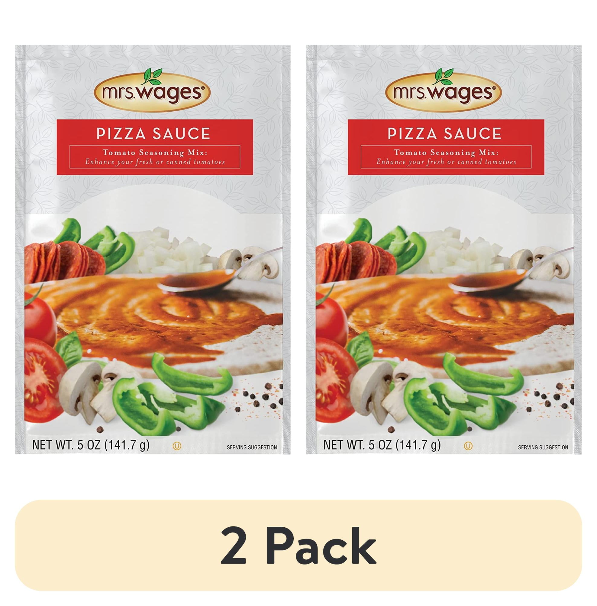 (2 pack) Mrs. Wages Pizza Sauce Canning Mix, Easy-to-Use, Simple Homemade Pizza Purees Sauce, Great Flavor, Easy to Freeze or Serve Fresh, 4 oz Packet
