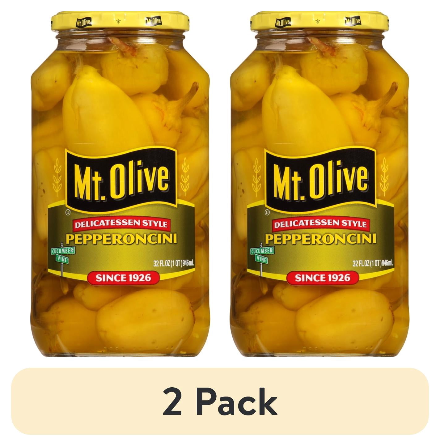 (2 pack) Mt. Olive Delicatessen Style Pepperoncini Pickles, 32 fl oz ...