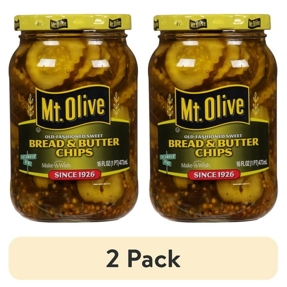 (2 pack) Mt. Olive Bread & Butter Pickle Chips - 16 fl oz jar