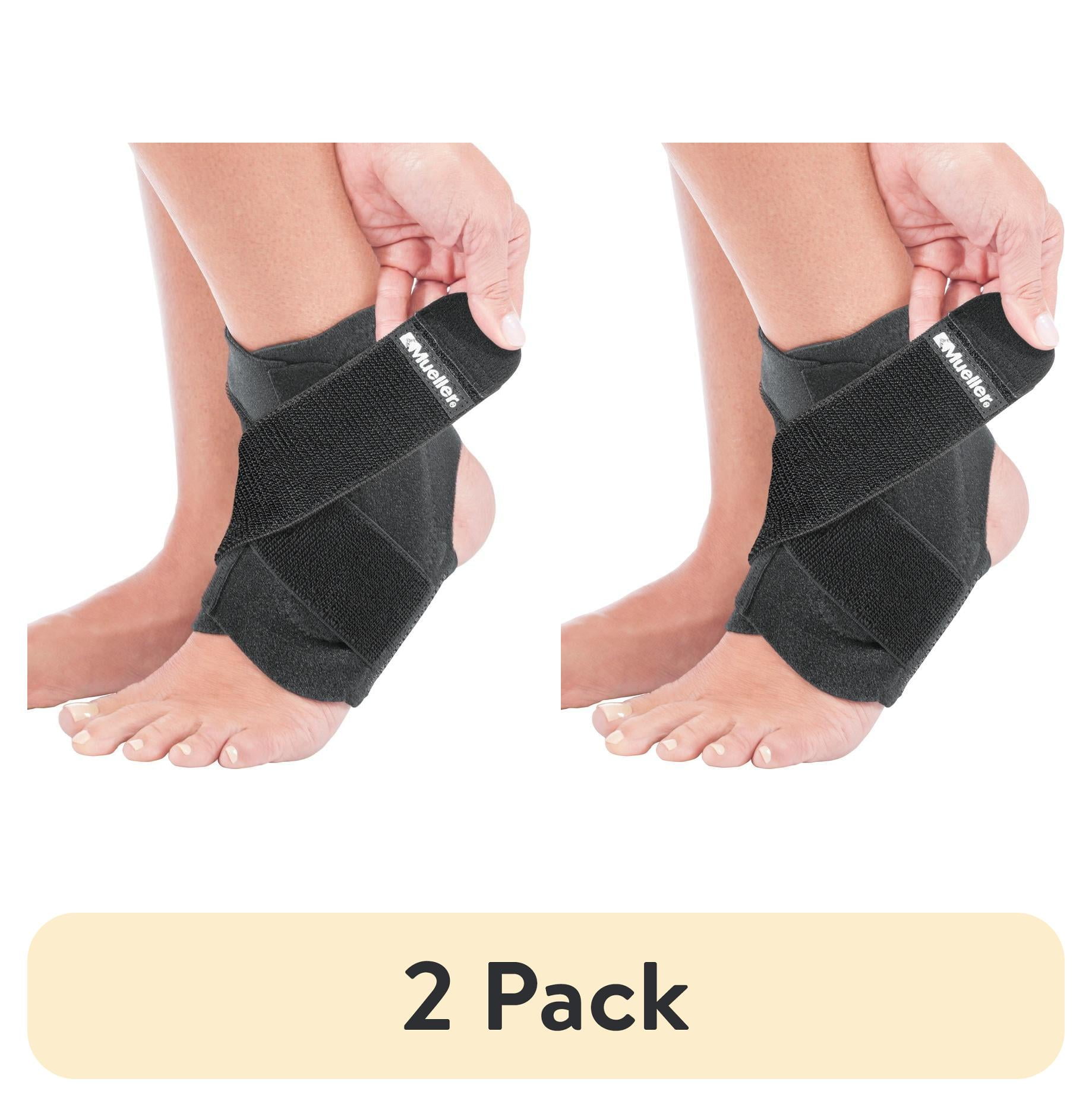 (2 pack) Mueller Adjustable Ankle Stabilizer, One Size Fits Most, Black