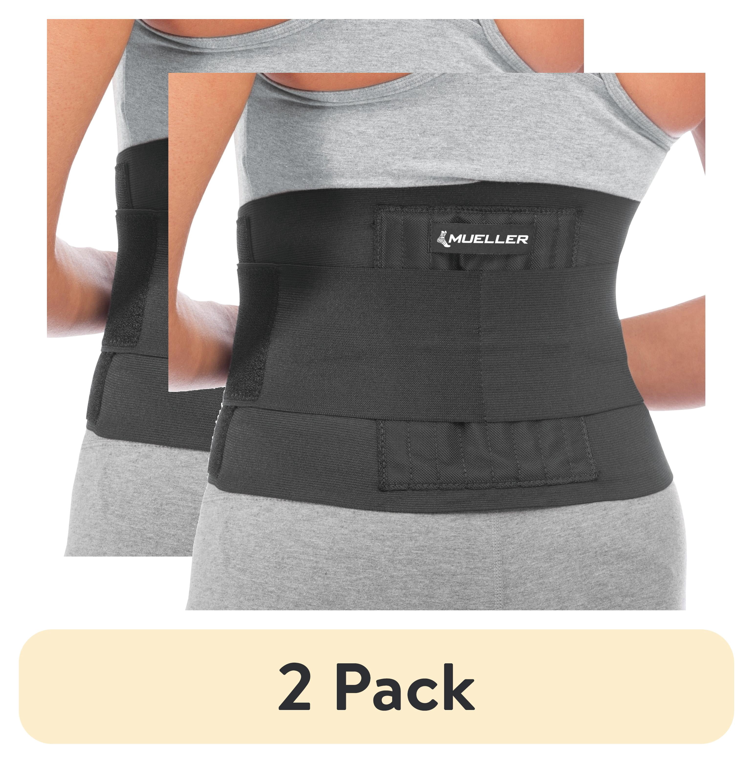 (2 pack) Mueller Adjustable Back Brace, Black, One Size Fits Most