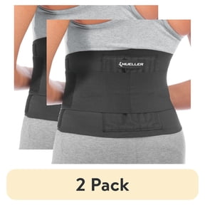 (2 pack) Mueller Adjustable Back Brace, Black, One Size Fits Most
