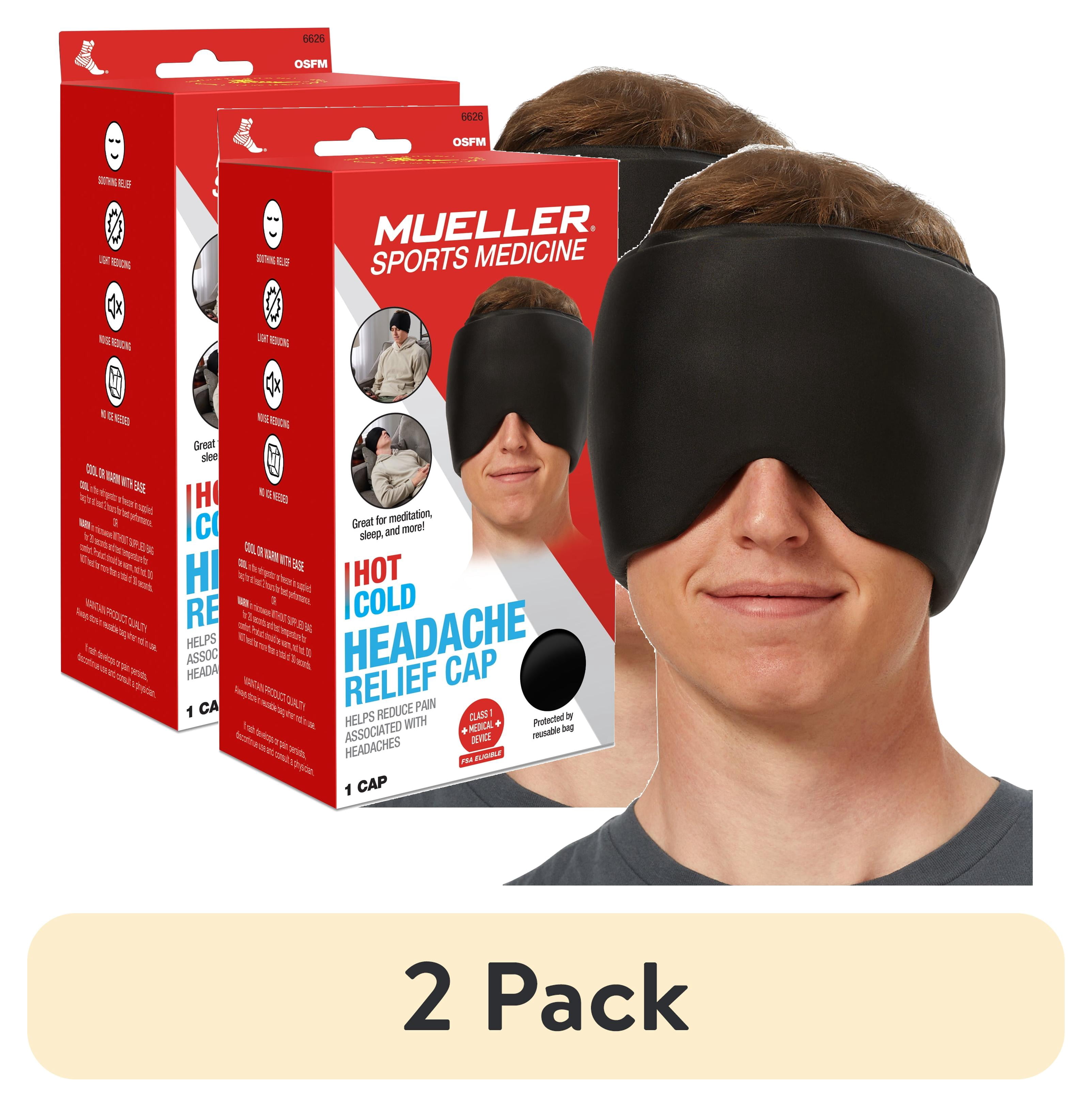 (2 pack) Mueller Hot/Cold Headache Relief Cap, OSFM, Black