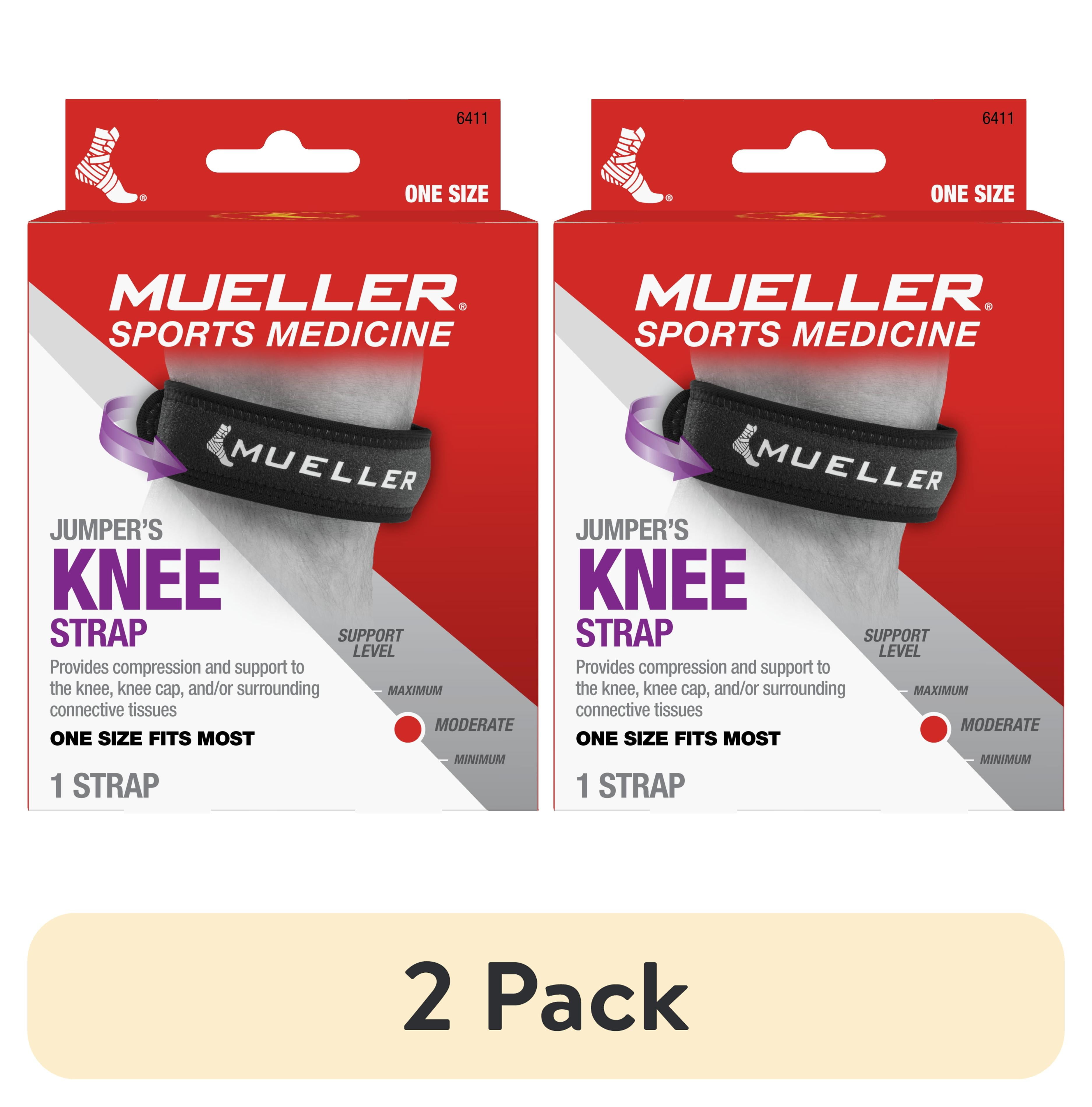 (2 pack) Mueller Jumper's Knee Strap, Unisex, One Size Fits Most, Black