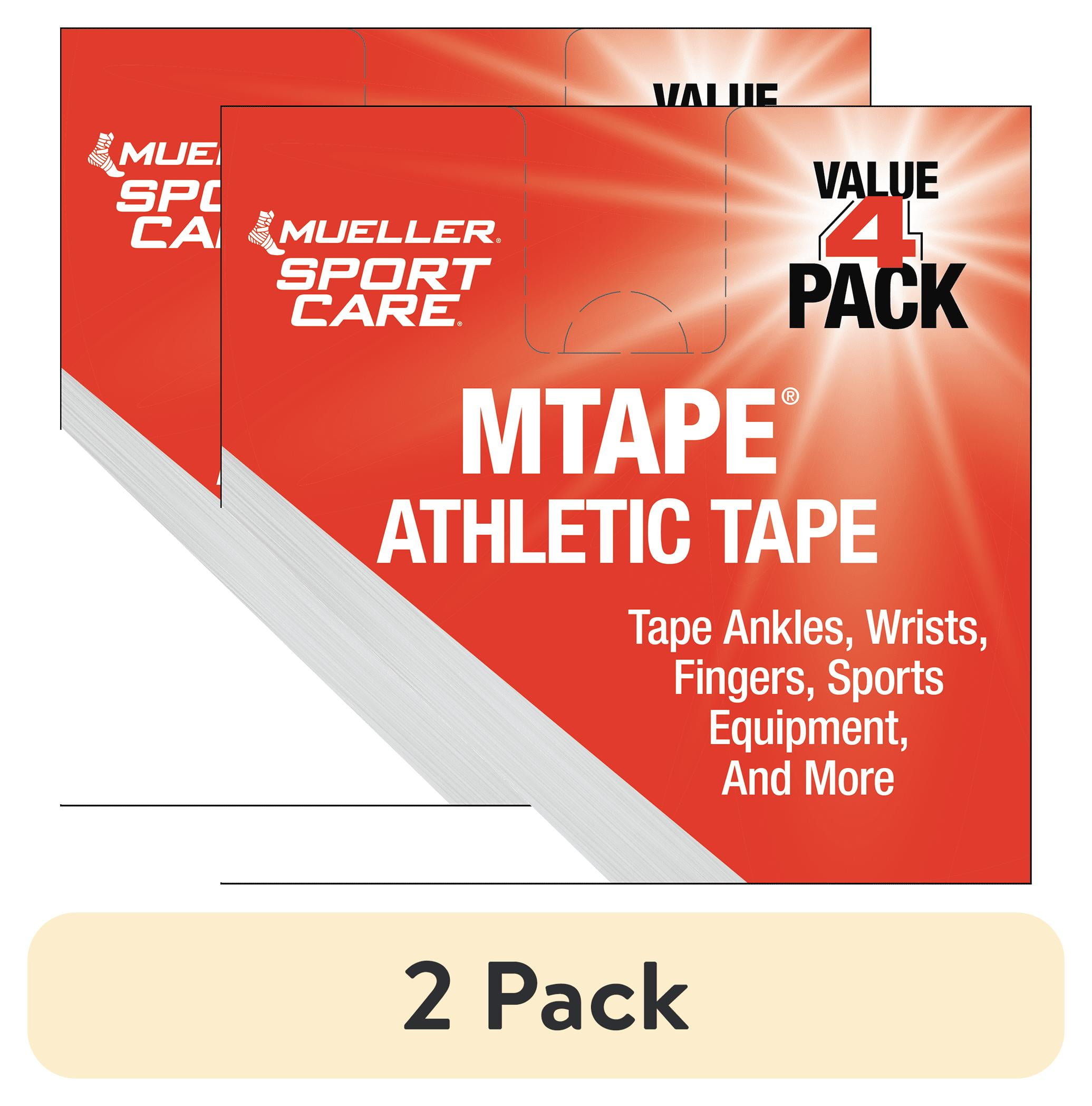 (2 pack) Mueller MTape Athletic Tape, 4 Pack, Black, 10yd