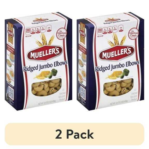 (2 pack) Mueller's Ridged Jumbo Elbows, 16 oz