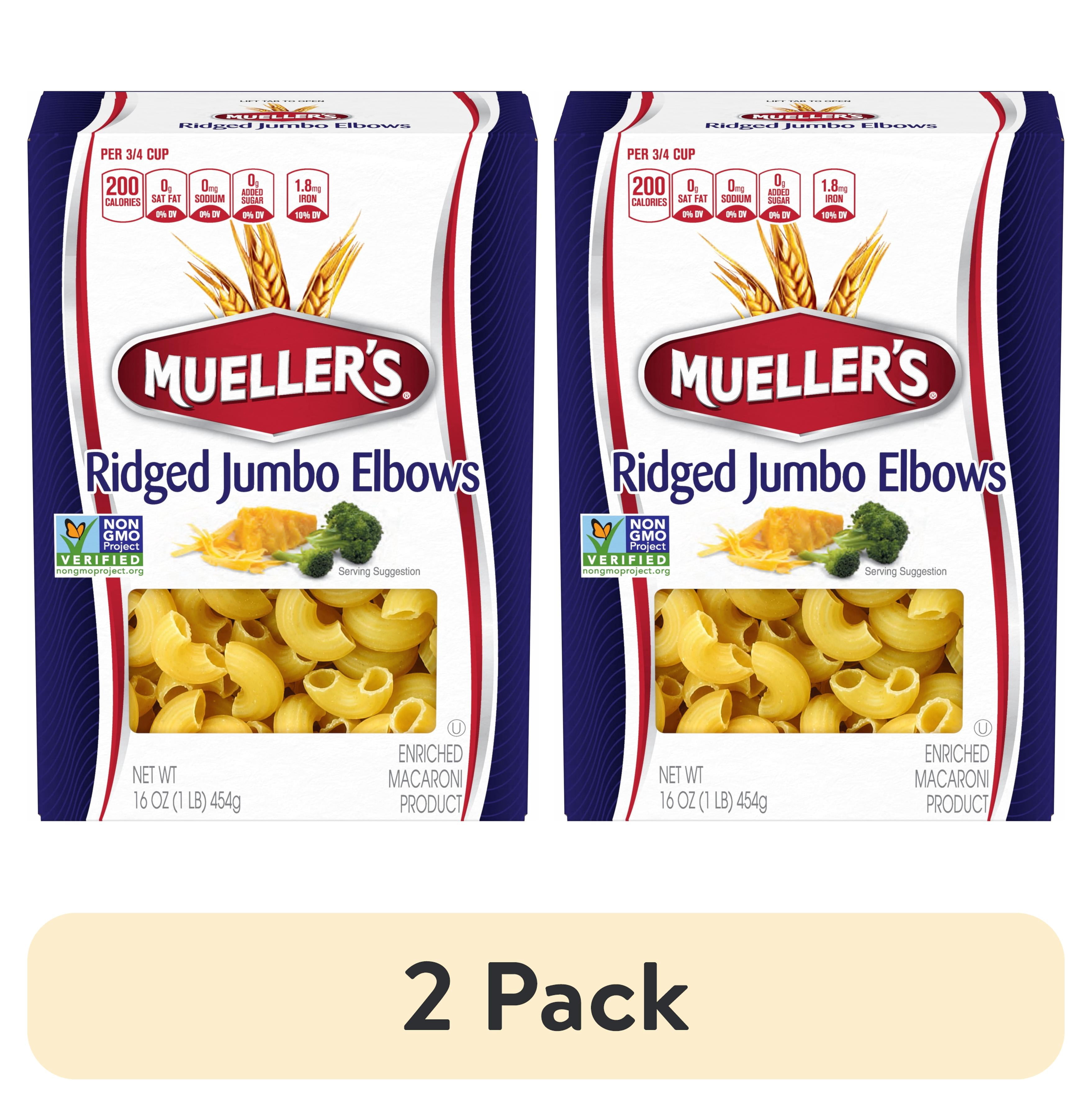 (2 pack) Mueller's Ridged Jumbo Elbows, 16 oz
