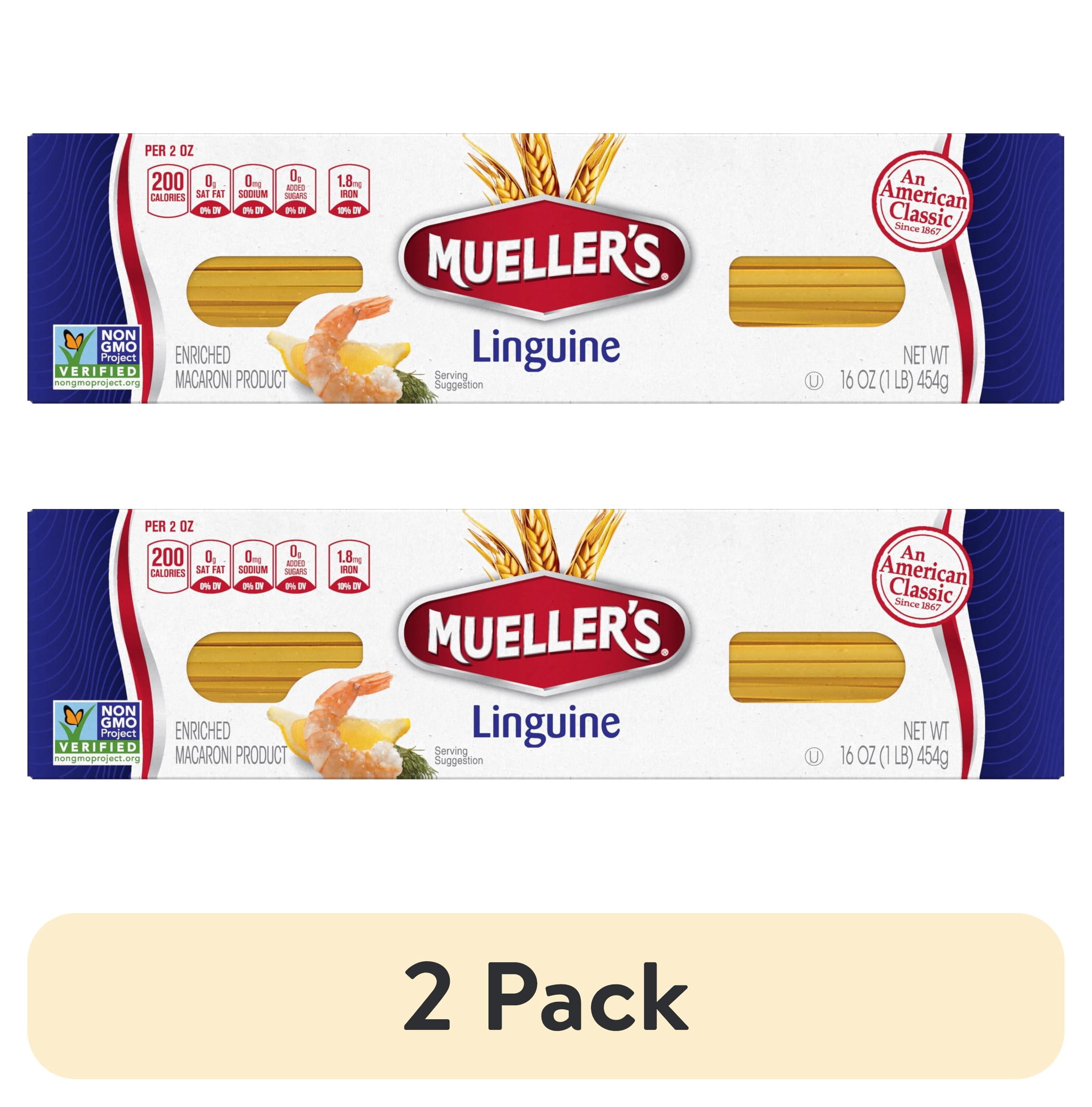 (2 pack) Mueller's Sodium-Free, Cholesterol-Free Linguine Pasta, 16 oz (Shelf-Stable)