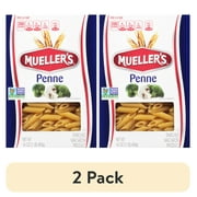 (2 pack) Mueller's Sodium-Free, Cholesterol-Free Penne Rigate Pasta, 16 oz (Shelf-Stable)