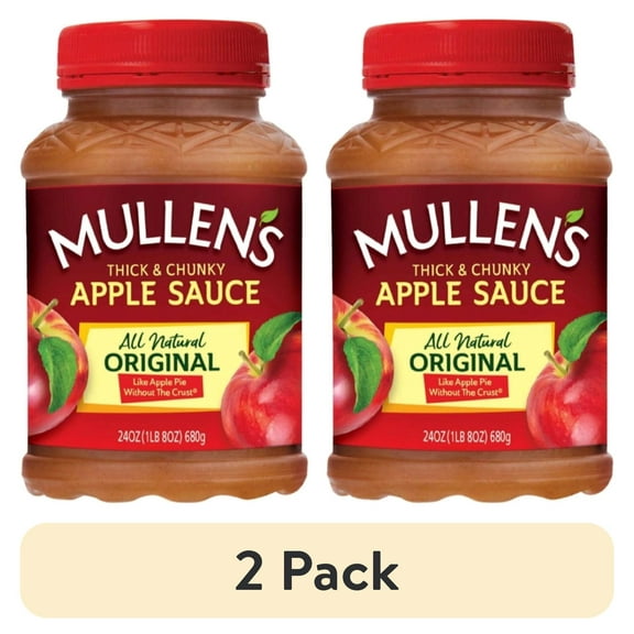 (2 pack) Mullen's Thick & Chunky Original Applesauce, 24 oz Jar