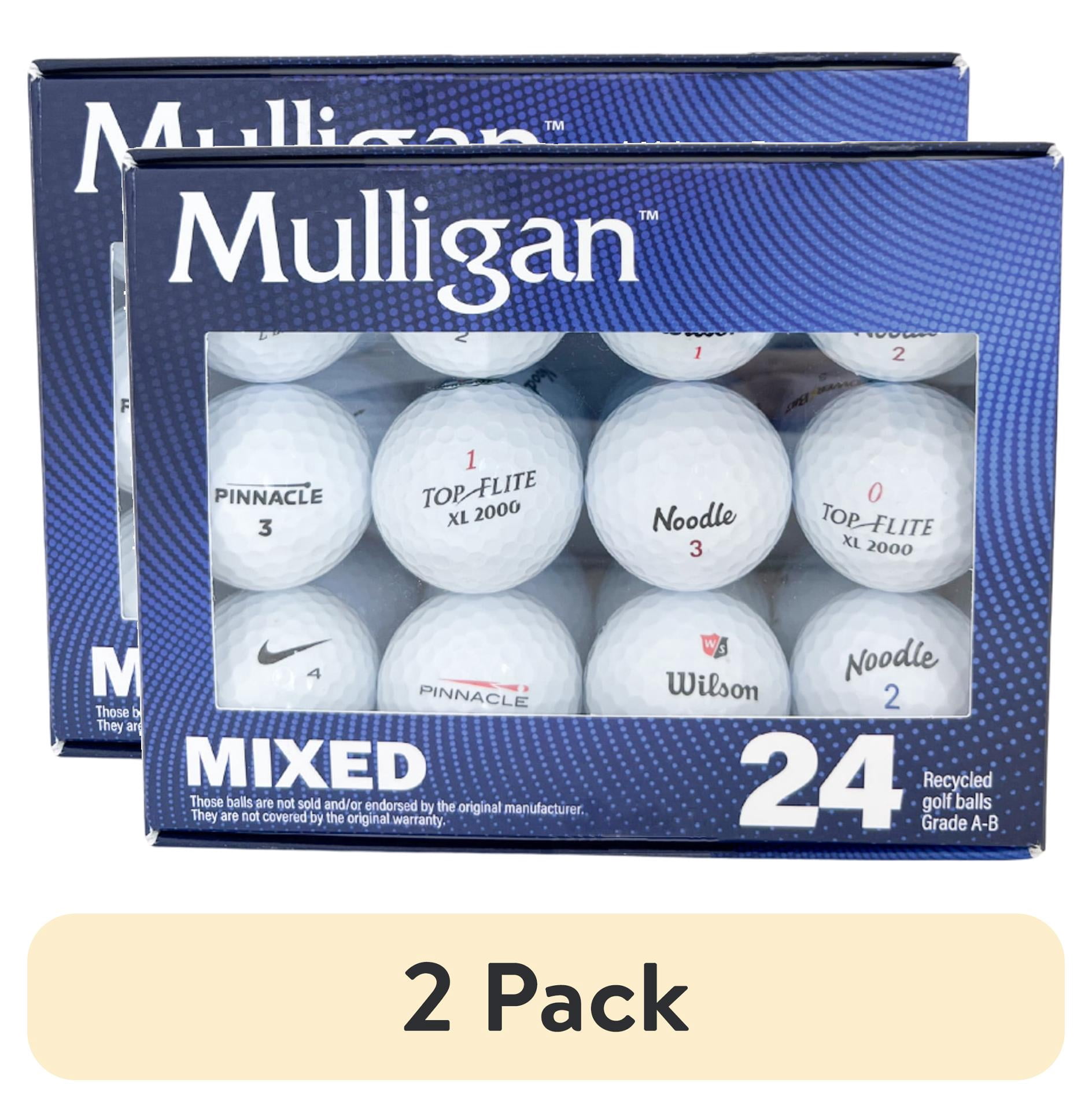 (2 pack) Mulligan Recycled White Golf Balls, Mixed Brands – 24pk