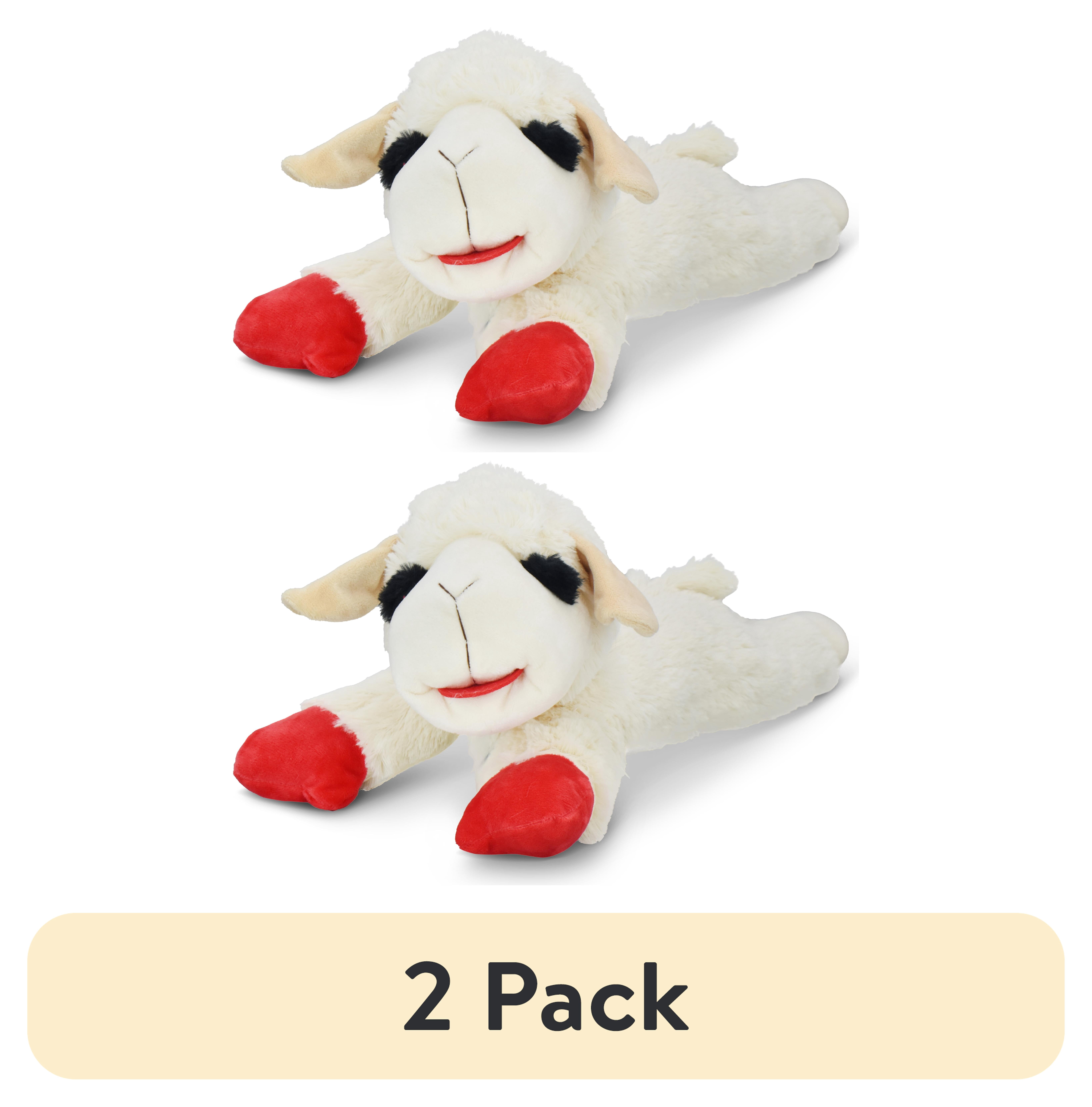 (2 pack) Multipet Jumbo Lamb Chop Plush Dog Toy with Squeaker, 18 inches