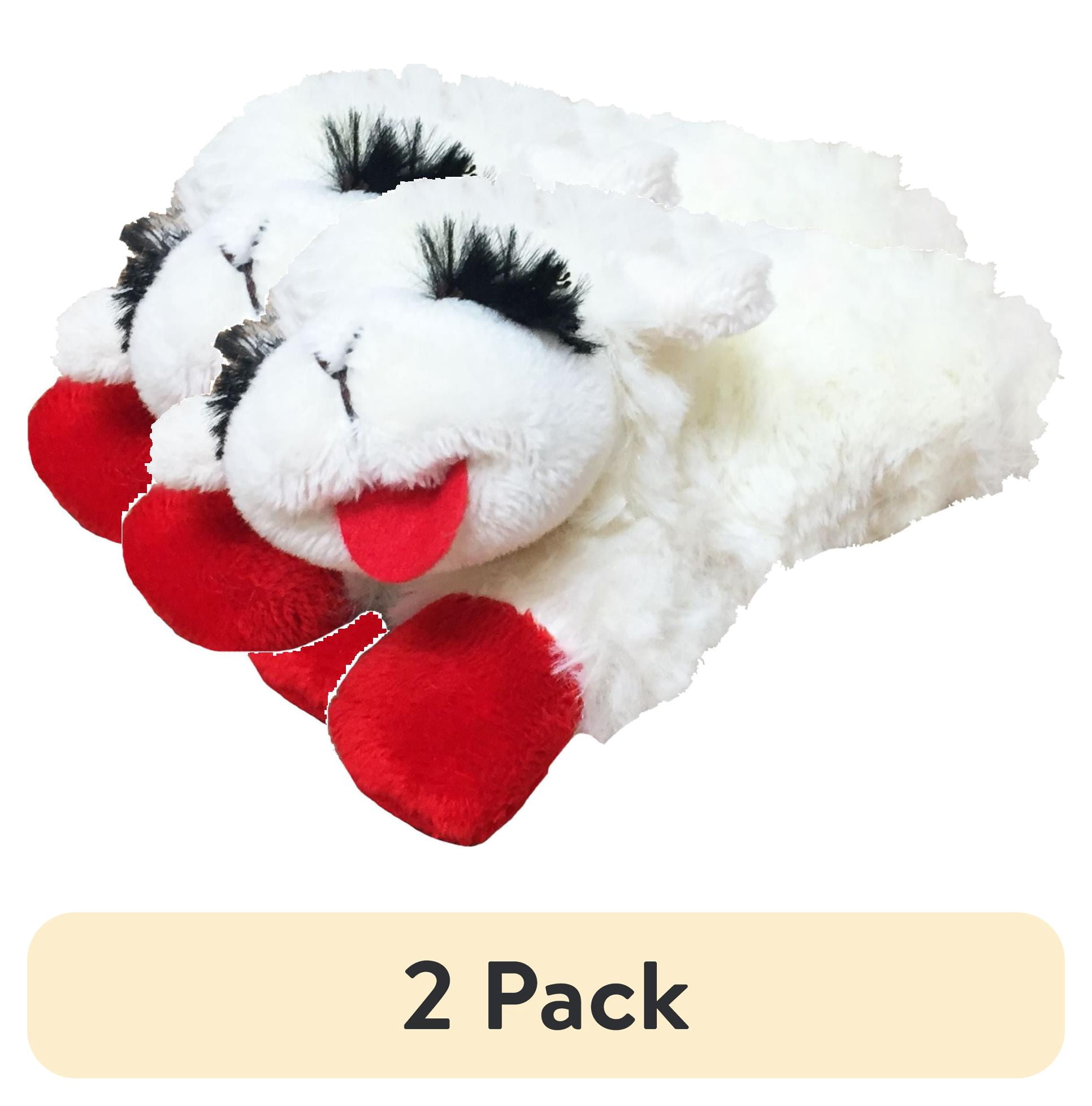 (2 pack) Multipet Lamb Chop Plush Dog Toy, Small