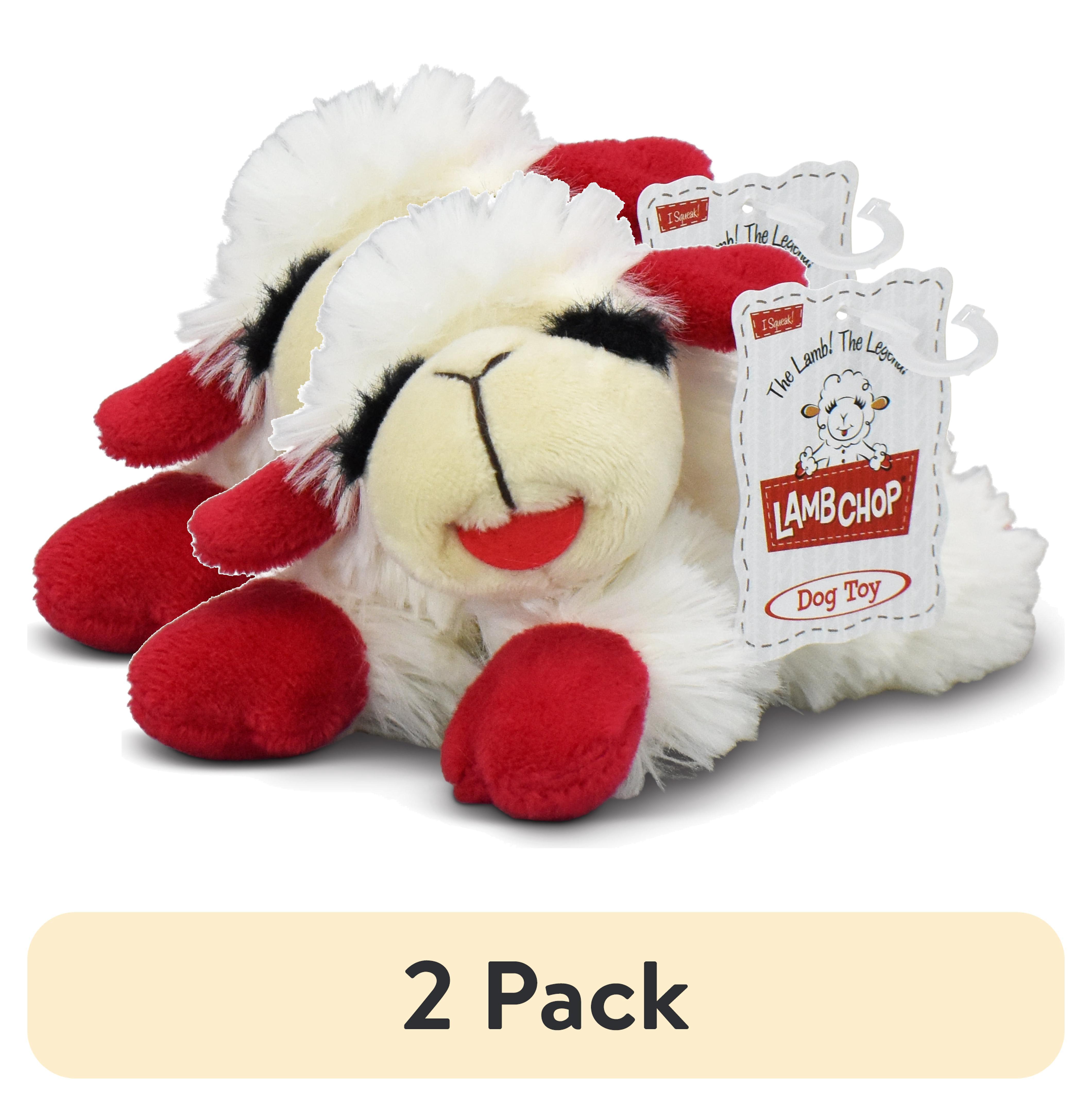 (2 pack) Multipet Lamb Chop Plush Dog Toy, Small