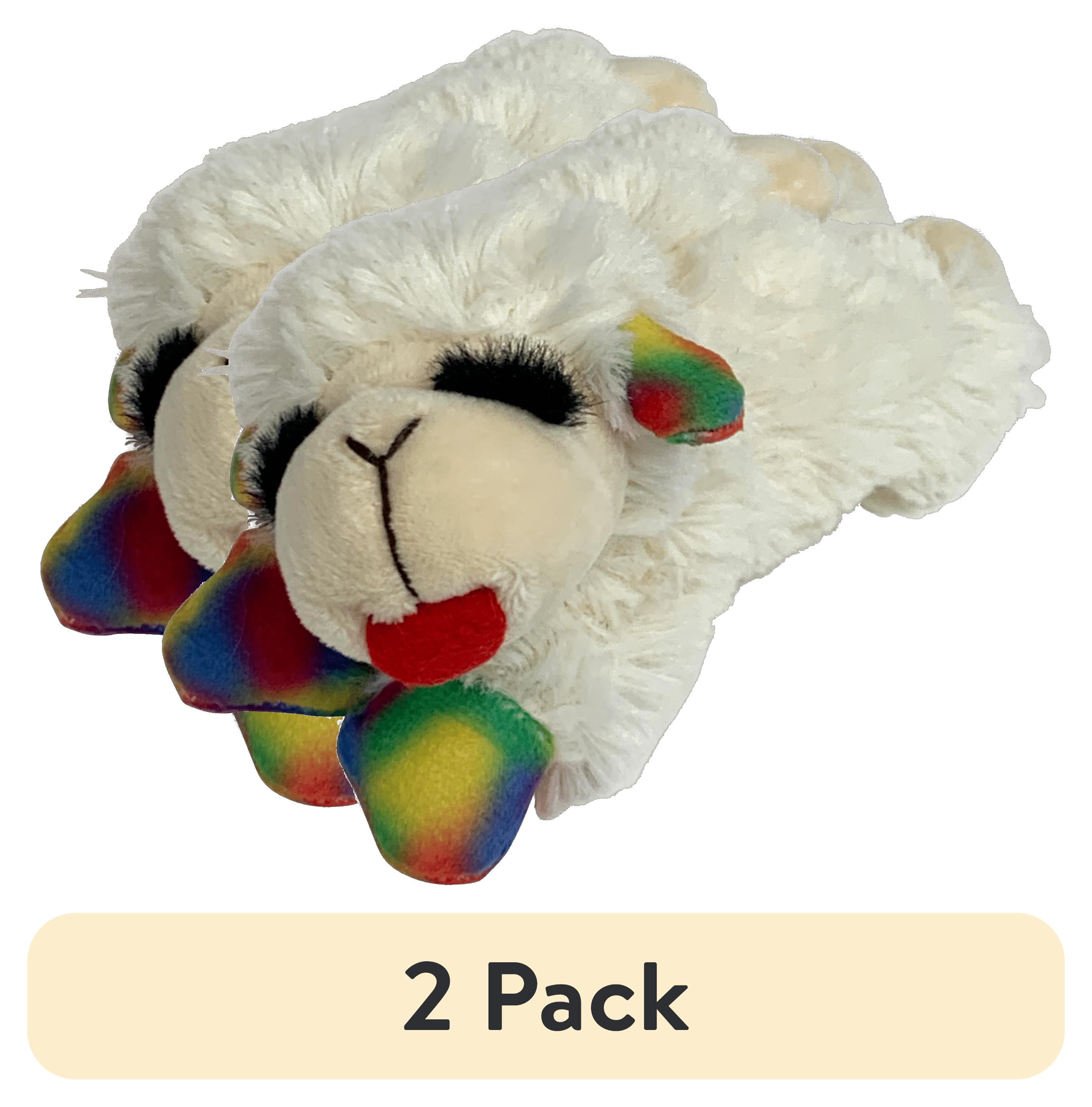 (2 pack) Multipet Plush Lamb Chop Dog Toy, Small, Bold Colors, Neighborhood Market