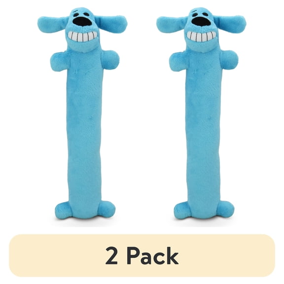 (2 pack) Multipet Plush Smiling Dog Toy with Squeaker, Medium Size
