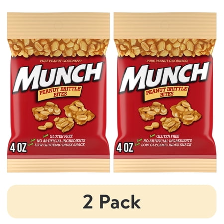 (2 pack) Munch Peanut Brittle Bites - 4.0 oz Bag