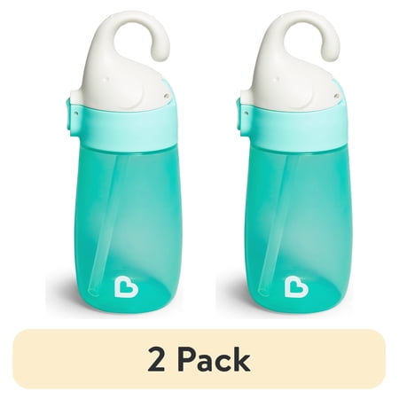 (2 pack) Munchkin® Flip N Lock™ Elephant Toddler Straw Cup, 12 oz, Mint, Unisex