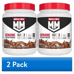 (2 pack) Muscle Milk Genuine Protein Powder, Chocolate, 1.93 Pound, 12 Servings