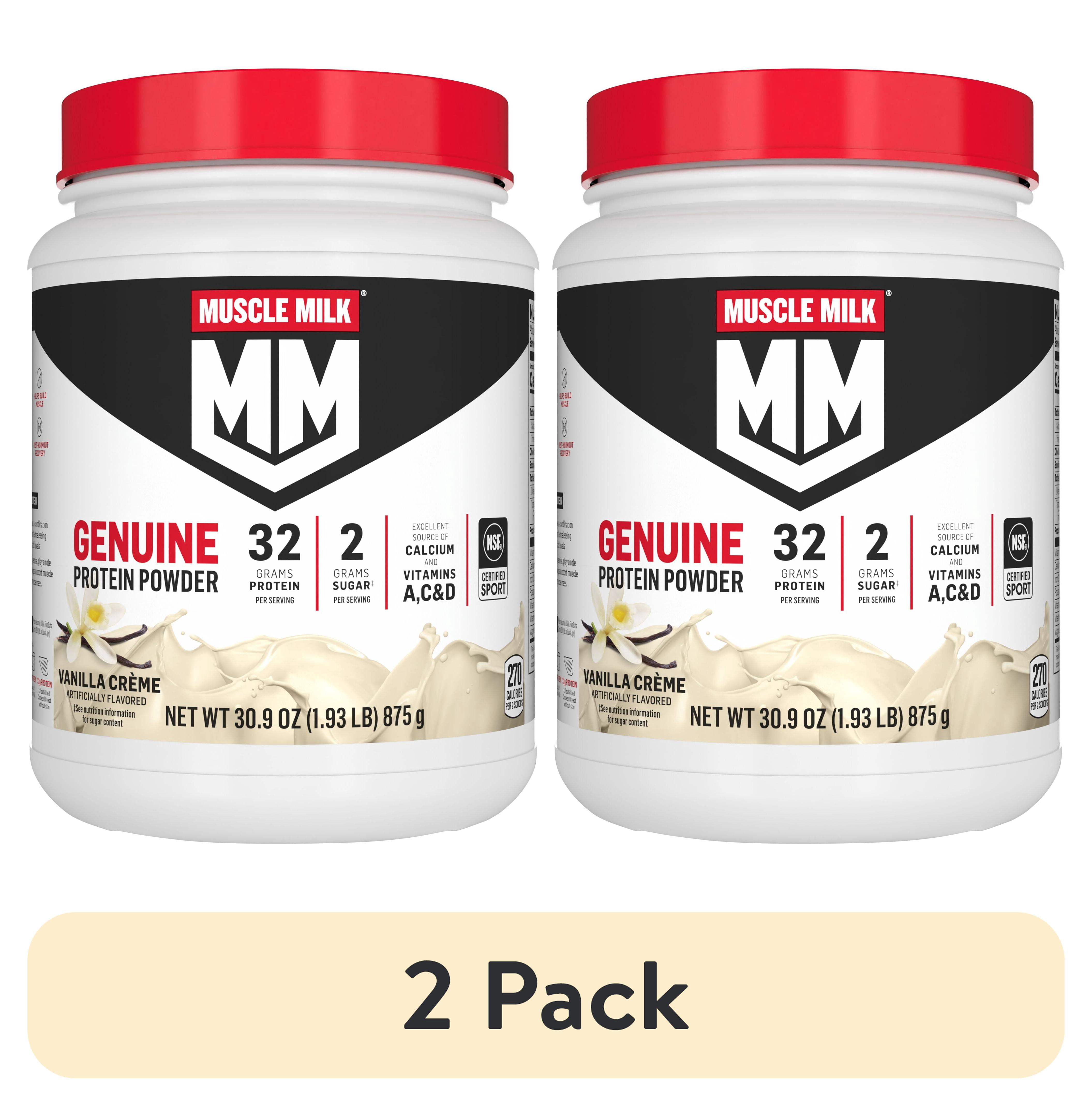 (2 pack) Muscle Milk Genuine Protein Powder, Vanilla, 32g Protein, 1.9lb, 30.9oz