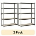 thumbnail image 1 of (2 pack) Muscle Rack 48"W x 18"D x 72"H 5-Shelf Steel Freestanding Shelves, Silver, 1 of 8