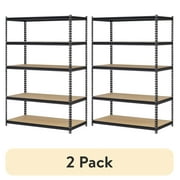 2 pack Muscle Rack 48W x 18D x 72H, 5-Tier Steel Shelving, 4,000 lbs. Total Capacity; Black